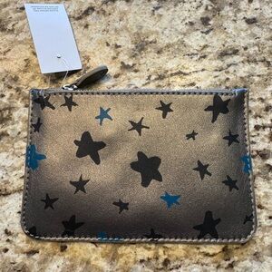 NWT Metallic Mini Pouch with Stars